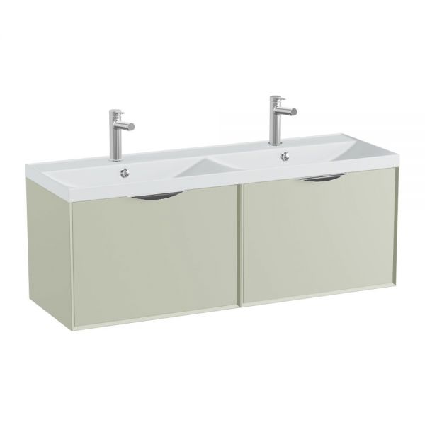 Vado Safari Wall Hung Sage Green Vanity Unit 1200mm