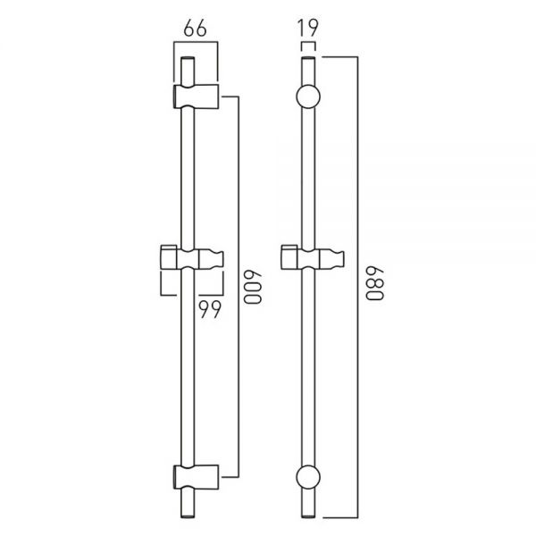 Vado Space Slide Rail Kit 600mm #2