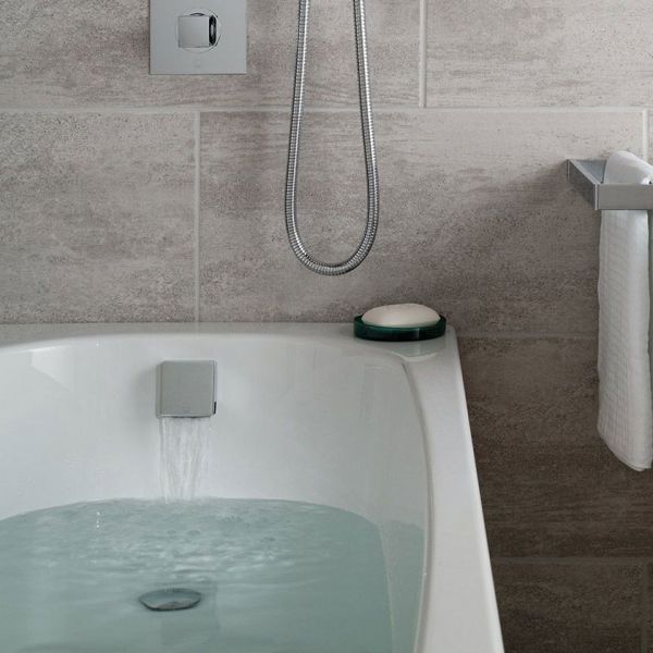 Vado Chrome Square Overflow Bath Filler Waste #3