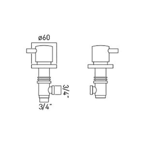 Vado Zoo Chrome Stop Valves #2