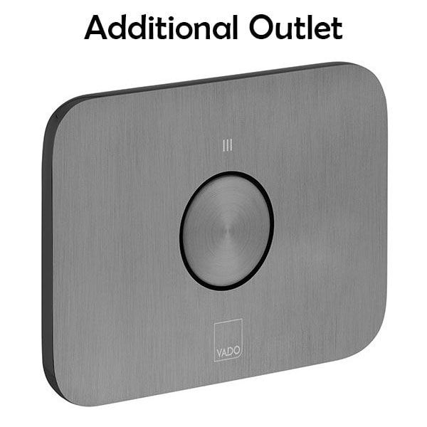Vado Individual Zone Vertical Brushed Gunmetal 2 Outlet Push Button Thermostatic Shower Valve #3