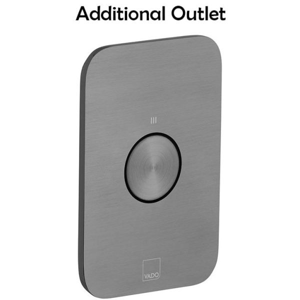 Vado Individual Zone Horizontal Brushed Gunmetal 2 Outlet Push Button Thermostatic Shower Valve #3