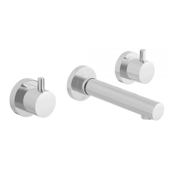 Vado Zoo Chrome 3 Hole Wall Mounted Basin Mixer Tap