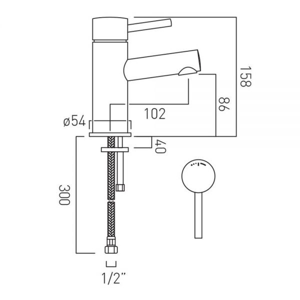 Vado Zoo Ecoturn Chrome Mono Basin Mixer Tap #2