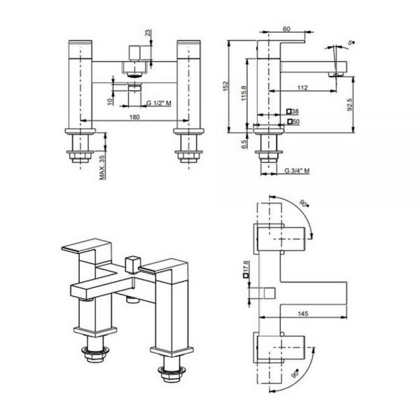 Vema Lys Chrome Bath Shower Mixer Tap #2