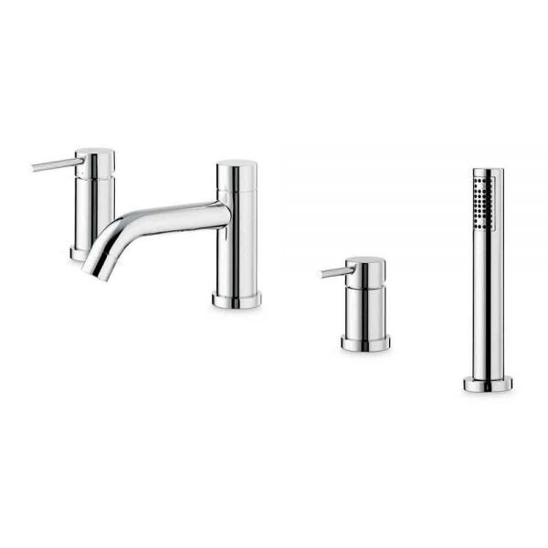Vema Maira Chrome Deck Mounted 4 Hole Bath Shower Mixer Tap