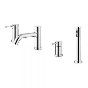 Vema Maira Chrome Deck Mounted 4 Hole Bath Shower Mixer Tap