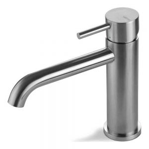 Vema Tiber Brushed Stainless Steel Mono Basin Mixer Tap