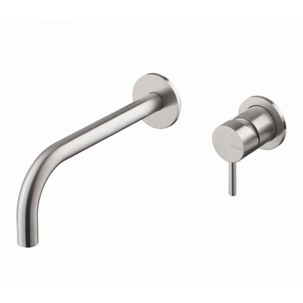 Vema Tiber Brushed Stainless Steel Wall Mounted Basin Mixer Tap