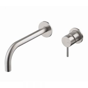 Vema Tiber Brushed Stainless Steel Wall Mounted Basin Mixer Tap