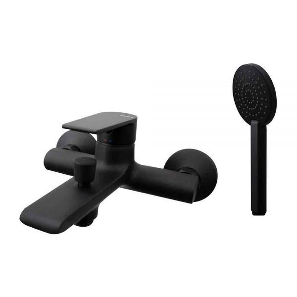 Vema Timea Matt Black Wall Mounted Bath Shower Mixer Tap