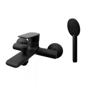 Vema Timea Matt Black Wall Mounted Bath Shower Mixer Tap