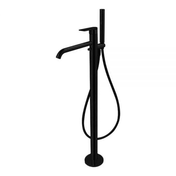 Vema Timea Matt Black Floor Standing Bath Shower Mixer Tap