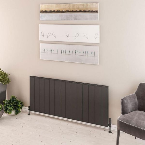 Eastbrook Vesima 600 x 1403 Matt Anthracite Aluminium Designer Radiator #2