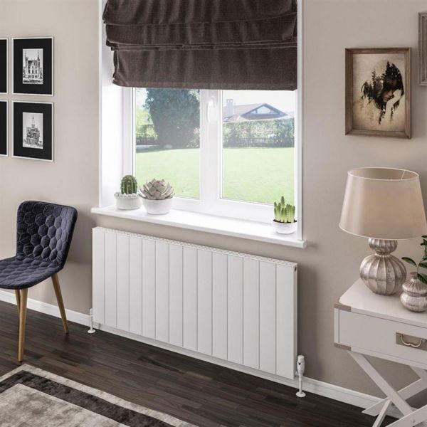 Eastbrook Vesima 600 x 1403 Matt White Aluminium Designer Radiator #2