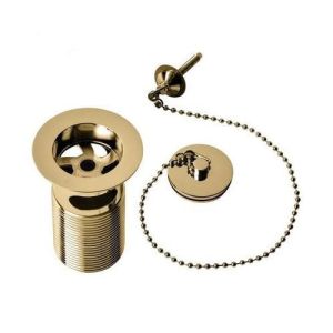Tavistock Brushed Brass Basin Waste with Plug Slotted