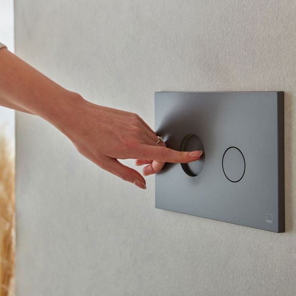 Vado Round Dual Flush Plate Pewter #3