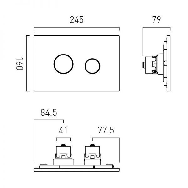 Vado Round Dual Flush Plate Pewter #4