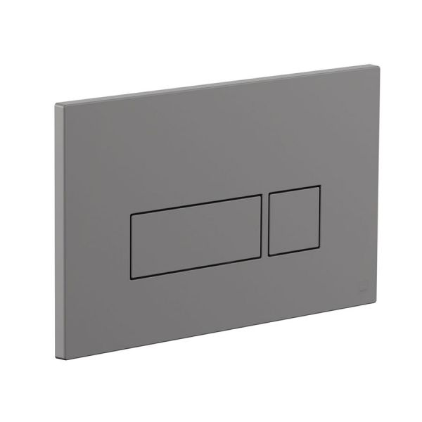 Vado Square Dual Flush Plate Pewter