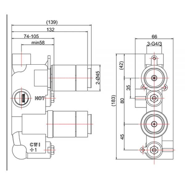 Crosswater Water Square Dual Thermostatic Shower Valve WS1000RC #3