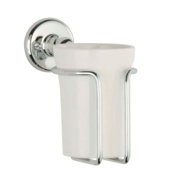 Tavistock Classic Chrome Ceramic Toothbrush Holder