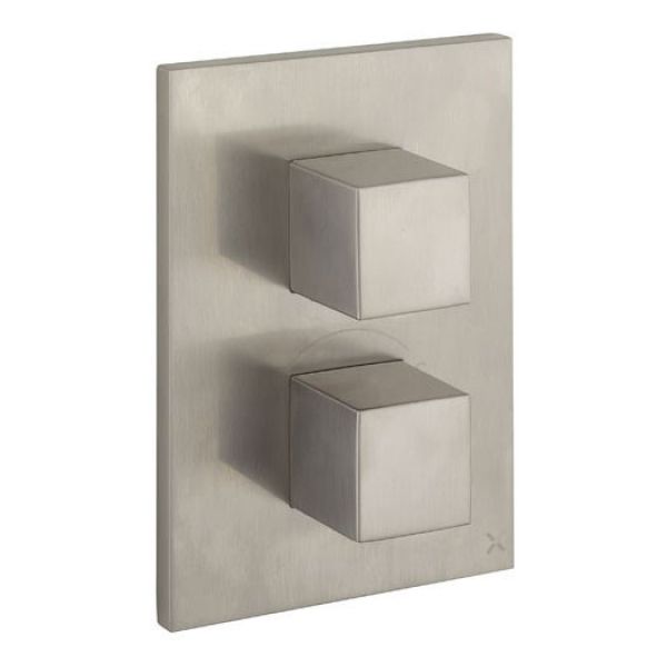 Crosswater Crossbox WaterSquare / Verge 2 Outlet Trim & Levers Stainless Steel WSCB1500LBPV