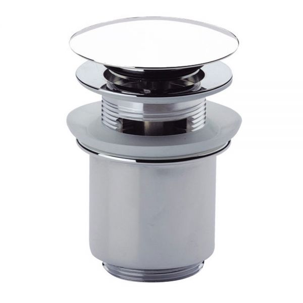 JTP Chrome Slotted Click Clack Basin Waste with White Top