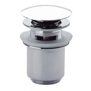 JTP Chrome Slotted Click Clack Basin Waste with White Top