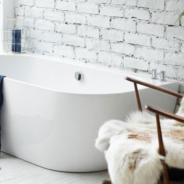 Waters Baths Loche 1660mm Back to Wall Double Ended Bath #6