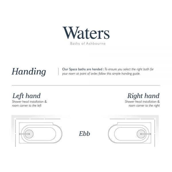 Waters Baths Ebb Hybrid 1660mm Left Hand Shower Bath #5