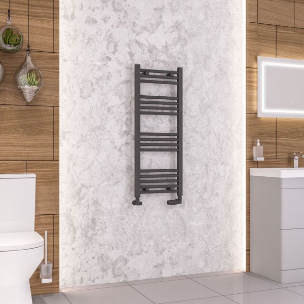 Eastbrook Wendover 1000 x 400 Straight Matt Anthracite Towel Rail #2