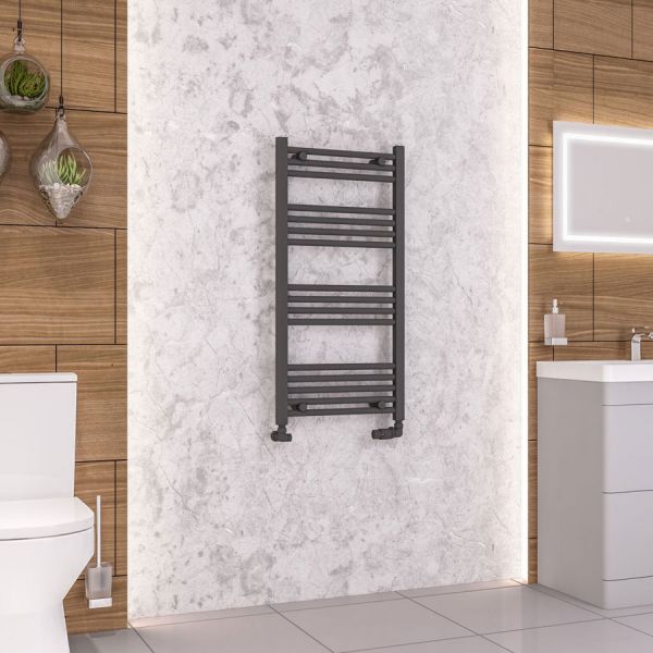 Eastbrook Wendover 1000 x 500 Straight Matt Anthracite Towel Rail #2