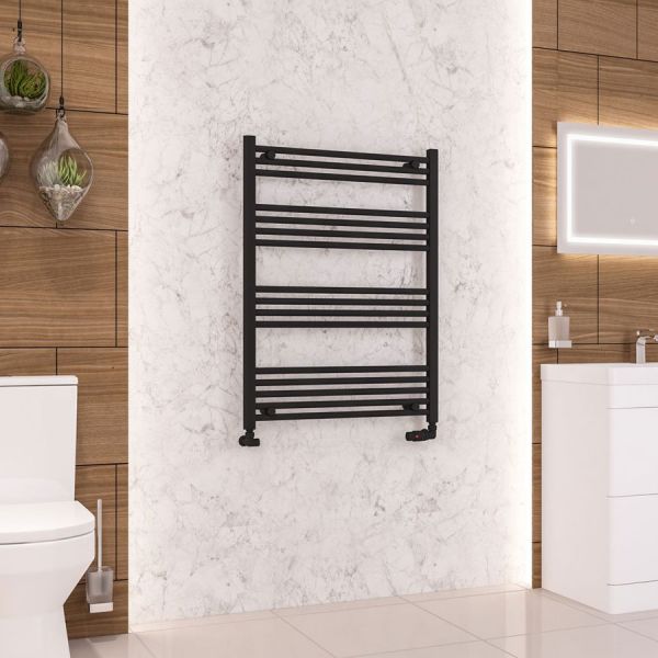 Eastbrook Wendover 1000 x 750 Straight Matt Black Towel Rail #2
