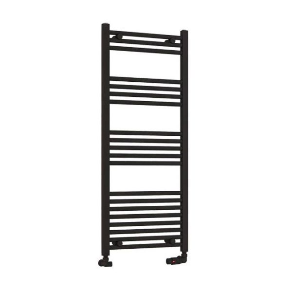 Eastbrook Wendover 1200 x 500 Straight Matt Black Towel Rail