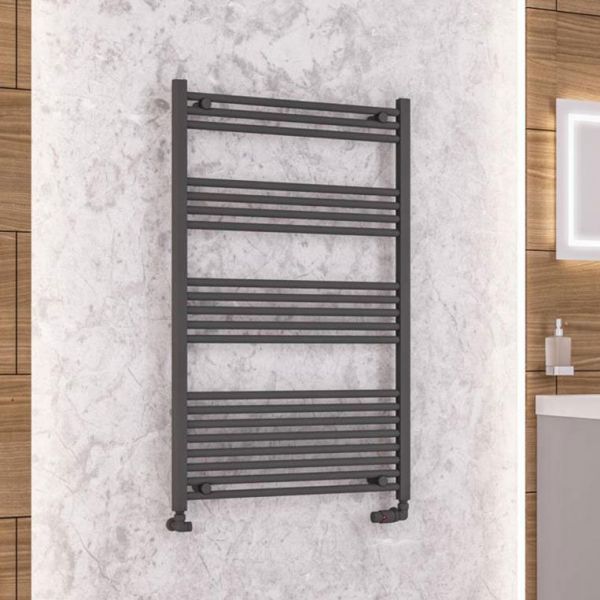 Eastbrook Wendover 1200 x 750 Straight Matt Anthracite Towel Rail #2
