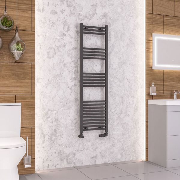 Eastbrook Wendover 1400 x 400 Straight Matt Anthracite Towel Rail #2