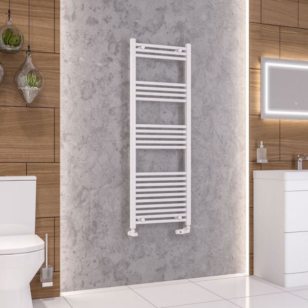 Eastbrook Wendover 1400 x 500 Straight Gloss White Towel Rail #2