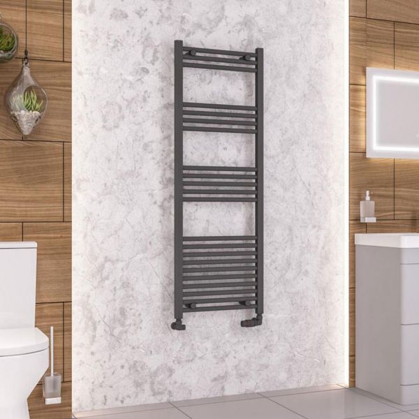Eastbrook Wendover 1400 x 500 Straight Matt Anthracite Towel Rail #2