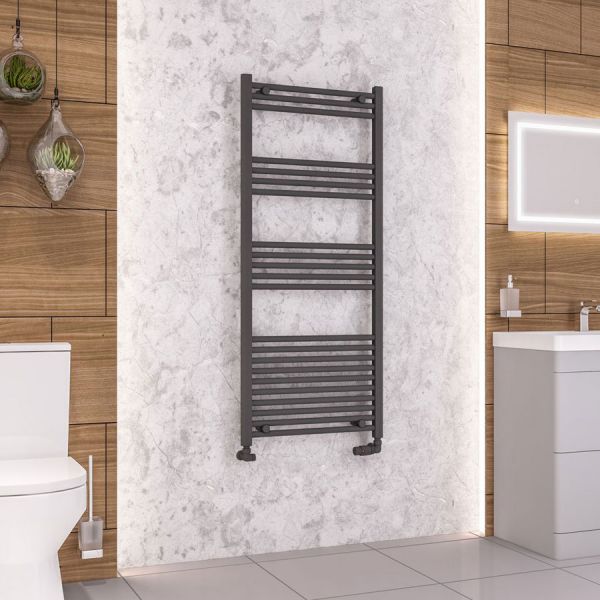 Eastbrook Wendover 1400 x 600 Straight Matt Anthracite Towel Rail #2