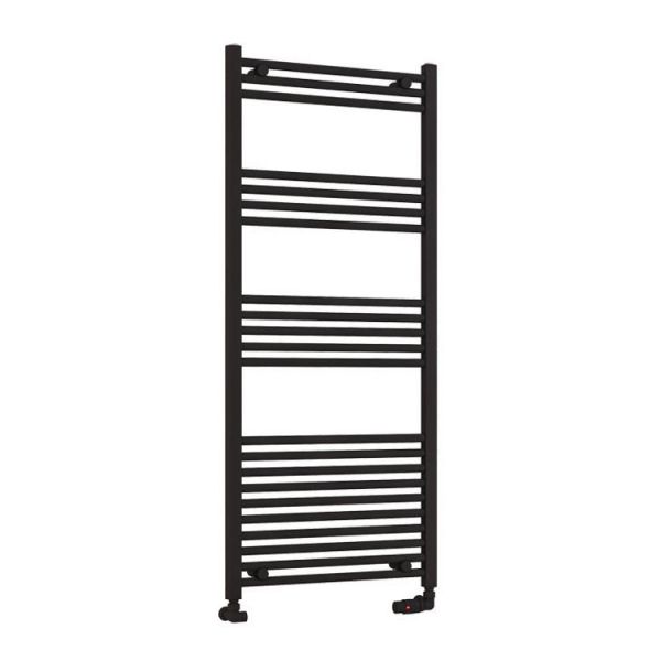 Eastbrook Wendover 1400 x 600 Straight Matt Black Towel Rail