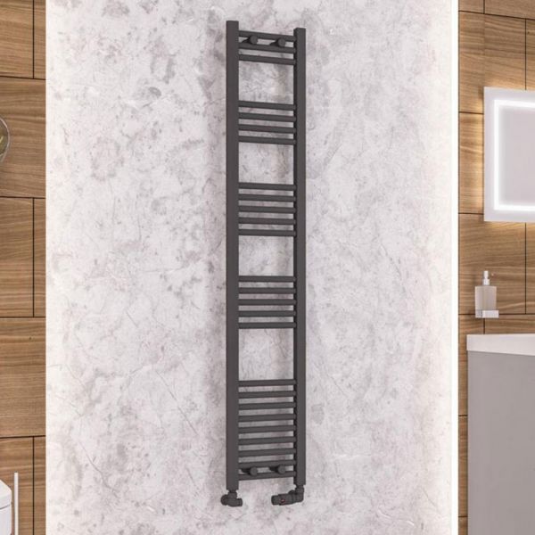 Eastbrook Wendover 1600 x 300 Straight Matt Anthracite Towel Rail #2