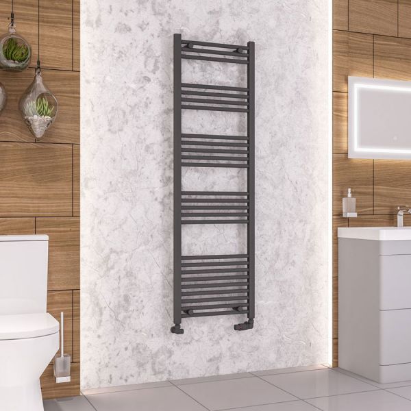 Eastbrook Wendover 1600 x 500 Straight Matt Anthracite Towel Rail #2