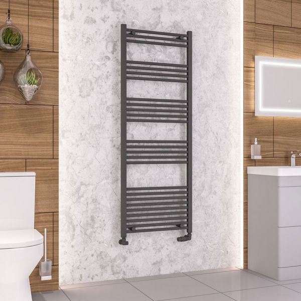 Eastbrook Wendover 1600 x 600 Straight Matt Anthracite Towel Rail #2