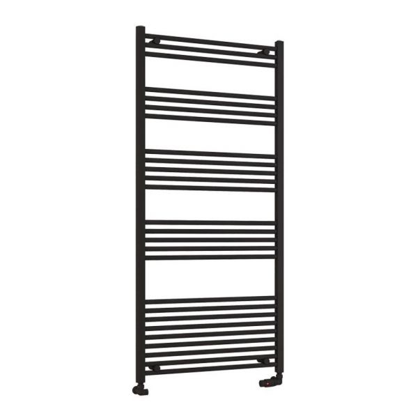 Eastbrook Wendover 1600 x 750 Straight Matt Black Towel Rail