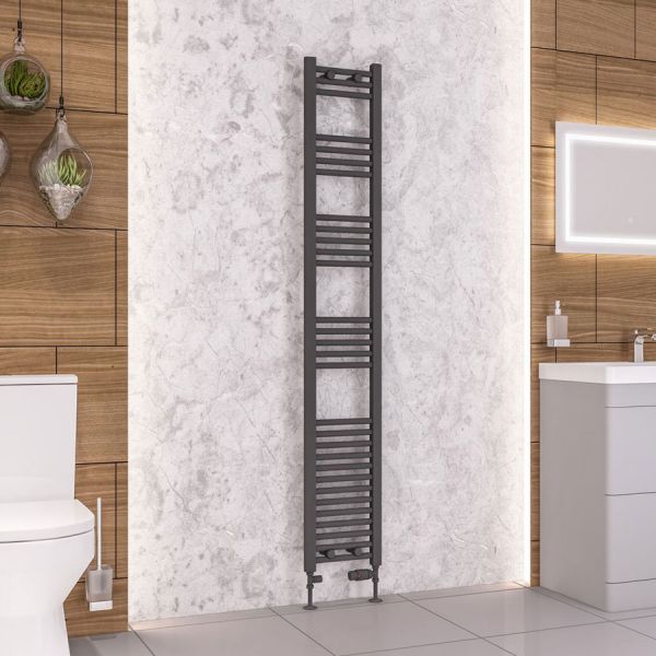 Eastbrook Wendover 1800 x 300 Straight Matt Anthracite Towel Rail #2