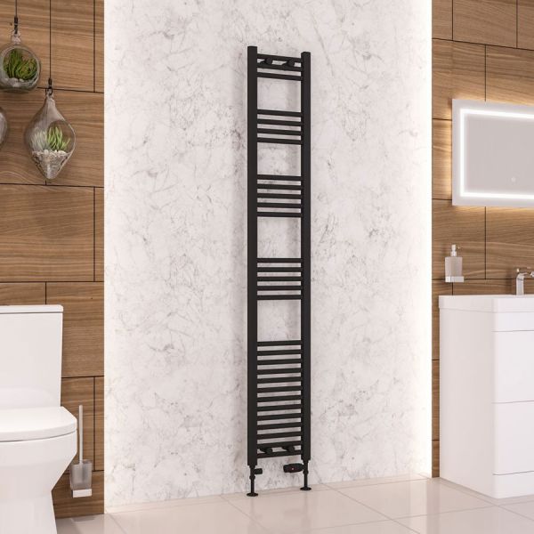 Eastbrook Wendover 1800 x 300 Straight Matt Black Towel Rail #2