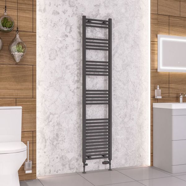 Eastbrook Wendover 1800 x 400 Straight Matt Anthracite Towel Rail #2