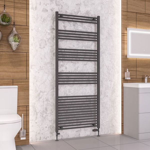Eastbrook Wendover 1800 x 750 Straight Matt Anthracite Towel Rail #2