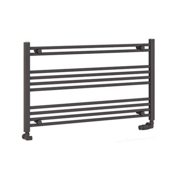 Eastbrook Wendover 600 x 1000 Horizontal Straight Matt Anthracite Towel Rail