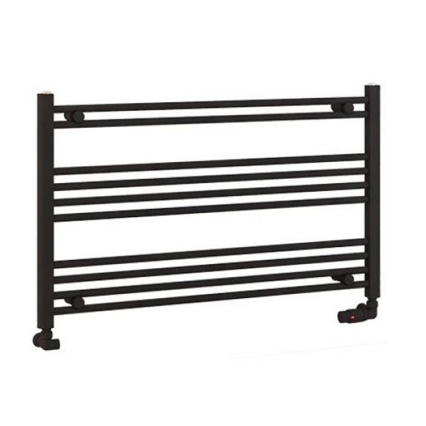 Eastbrook Wendover 600 x 1000 Horizontal Straight Matt Black Towel Rail